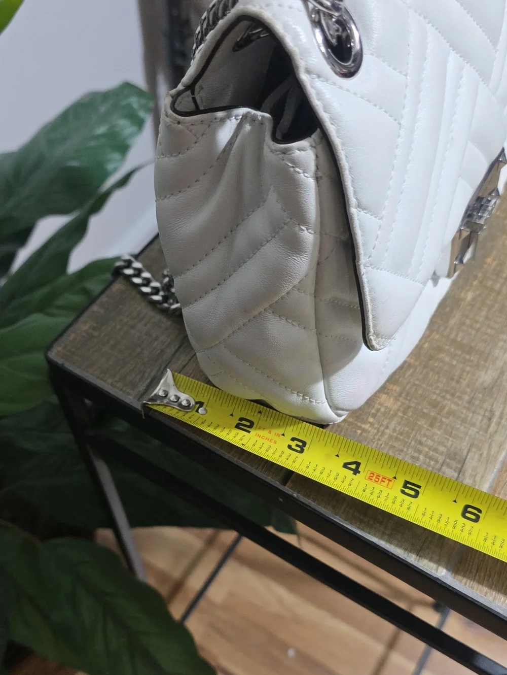 Michael Kors White Quilted Leather Peyton Shoulder Bag